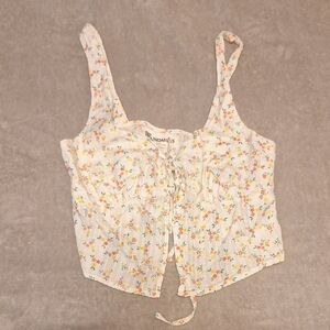 No Boundaries White Floral Crop Top